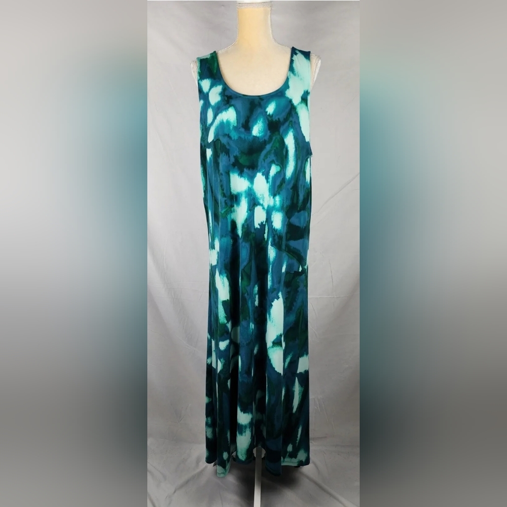 G.I.L.I. Got It Love It Tie Dye Hippie Summer Spring Sleeveless Maxi Dress sz XL